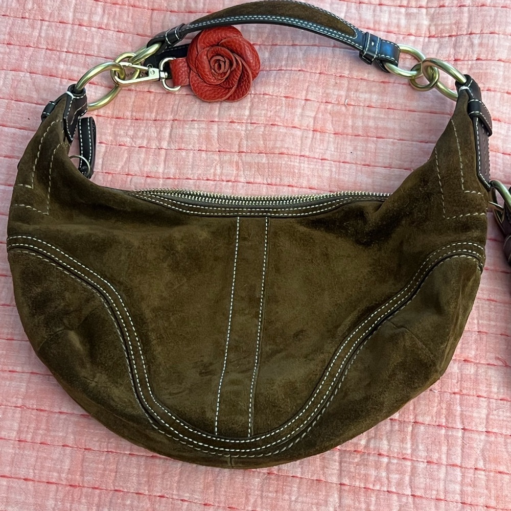 2007 Coach Brown Suede Hobo Bag